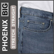 Lade das Bild in den Galerie-Viewer, HERO PHOENIX | Blue Dusk Wash | Big Stretch | Jeans Hose | Straight Cut | HERREN | Frontansicht Hüfte