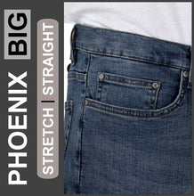 Lade das Bild in den Galerie-Viewer, HERO PHOENIX | Vintage Blue | Big Stretch | Jeans Hose | Straight Cut | HERREN | Frontansicht Hüfte