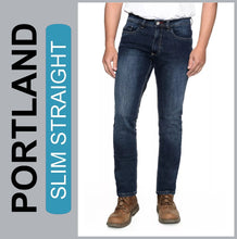 Lade das Bild in den Galerie-Viewer, HERO PORTLAND | Classic Blue Used | Stretch Jeans Hose | Slim Straight Fit | HERREN | NEU!
