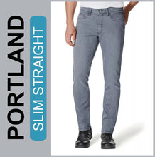 Lade das Bild in den Galerie-Viewer, HERO PORTLAND | Grey Used | Stretch Jeans Hose | Slim Straight Fit | HERREN | Frontansicht