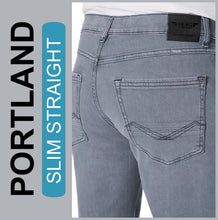 Lade das Bild in den Galerie-Viewer, HERO PORTLAND | Grey Used | Stretch Jeans Hose | Slim Straight Fit | HERREN | Rückansicht Gesäß