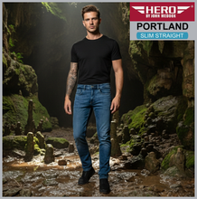 Lade das Bild in den Galerie-Viewer, HERO PORTLAND | Mid Blue Used | Stretch Jeans Hose | Slim Straight Fit | HERREN