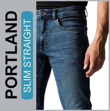 Lade das Bild in den Galerie-Viewer, HERO PORTLAND | Mid Blue Used | Stretch Jeans Hose | Slim Straight Fit | HERREN