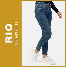 Lade das Bild in den Galerie-Viewer, STOOKER RIO | Authentic blue wash | Stretch Jeans | Skinny Fit | Fexxi Move Strass | DAMEN | Frontansicht