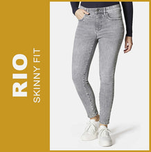 Lade das Bild in den Galerie-Viewer, STOOKER RIO | Grey Bleached | Stretch Jeans | Skinny Fit | Fexxi Move Strass | DAMEN | Frontansicht