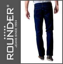 Lade das Bild in den Galerie-Viewer, ROUNDER FALCO | Blue Black | Stretch Denim | Regular Straight | Jeans Hose | HERREN | Rückansicht