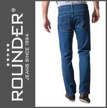 Lade das Bild in den Galerie-Viewer, ROUNDER FALCO | Blue Stone | Stretch Denim | Regular Straight | Jeans Hose | HERREN | Rückansicht