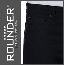 Lade das Bild in den Galerie-Viewer, ROUNDER FALCO | Black | Stretch Denim | Regular Straight | Jeans Hose | HERREN | Frontansicht Hüfte