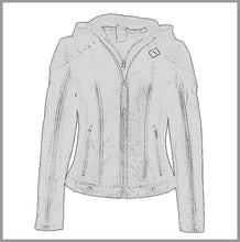 Lade das Bild in den Galerie-Viewer, GIPSY by MAURITIUS | Anthracite | Lederjacke | Bikerjacke | Kapuze | CACEY LEGV | Damen