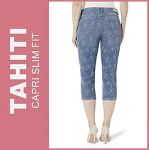 Lade das Bild in den Galerie-Viewer, STOOKER TAHITI | Flower Discharge | 7/8 Capri Stretch Jeans | Slim Fit | DAMEN