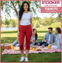 Lade das Bild in den Galerie-Viewer, STOOKER TAHITI | Spicy Red | 7/8 Capri Stretch Jeans | Slim Fit | DAMEN