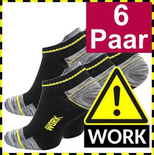 Lade das Bild in den Galerie-Viewer, WORKWEAR | 6 Paar | SNEAKERSOCKEN | Extrem Stabil | Schwarz Grau | Herren