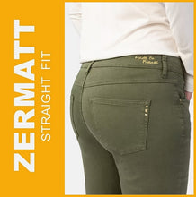 Lade das Bild in den Galerie-Viewer, STOOKER ZERMATT | Beetle Green | Stretch Jeans | Straight Slim Fit | Damen | Rückansicht Gesäß
