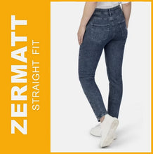 Lade das Bild in den Galerie-Viewer, STOOKER ZERMATT | Blue Denim Acid | Stretch Jeans | Straight Slim Fit | Damen | Rückansicht