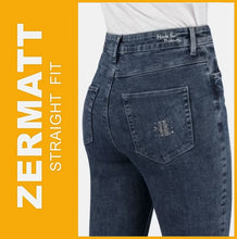 Lade das Bild in den Galerie-Viewer, STOOKER ZERMATT | Blue Denim Acid | Stretch Jeans | Straight Slim Fit | Damen | Rückansicht Gesäß