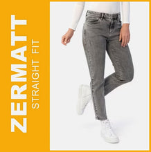 Lade das Bild in den Galerie-Viewer, STOOKER ZERMATT | Grey Denim Acid | Stretch Jeans | Straight Slim Fit | Damen | Frontansicht