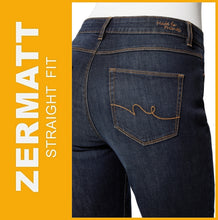 Lade das Bild in den Galerie-Viewer, STOOKER ZERMATT | Blue Black | Stretch Jeans | Straight Slim Fit | Damen | Rückansicht Gesäß