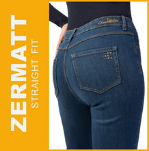 Lade das Bild in den Galerie-Viewer, STOOKER ZERMATT | Deep Blue | Stretch Jeans | Straight Slim Fit | Damen | Rückansicht Gesäß