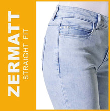 Lade das Bild in den Galerie-Viewer, STOOKER ZERMATT | Light Blue Acid | Stretch Jeans | Straight Slim Fit | Damen | Frontansicht Hüfte
