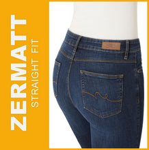 Lade das Bild in den Galerie-Viewer, STOOKER ZERMATT | Mid Blue Denim | Stretch Jeans | Straight Slim Fit | Damen | Rückansicht Gesäß