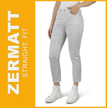 Lade das Bild in den Galerie-Viewer, STOOKER ZERMATT | Printed Blue Stripe | Stretch Jeans | Straight Slim Fit | Damen | Frontansicht