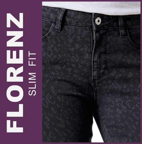 STOOKER FLORENZ | Black Leo | Stretch Jeans | Slim Fit | DAMEN | NEU!