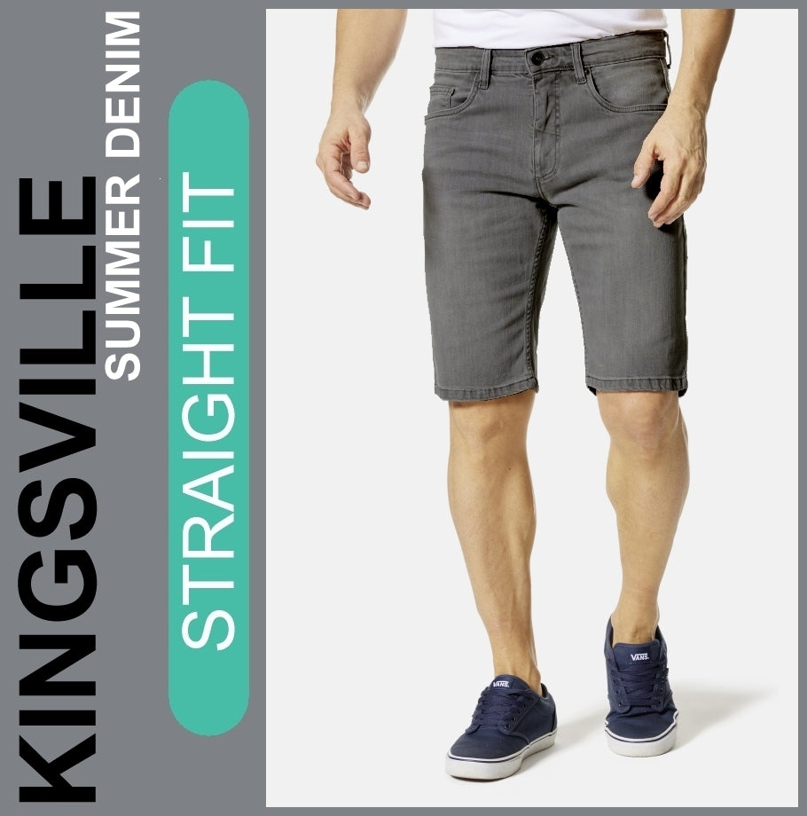 Hero KINGSVILLE | Graphite Grey | STRAIGHT FIT | Bermuda | Summer Denim | Herren