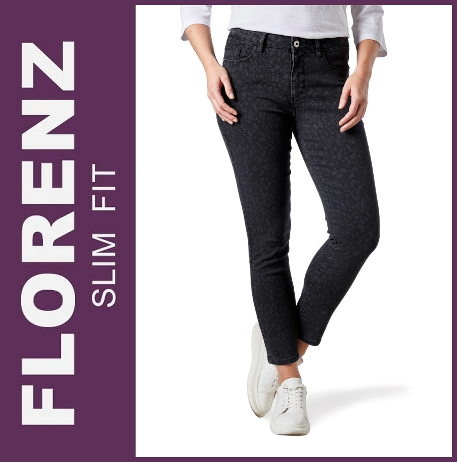 STOOKER FLORENZ | Black Leo | Stretch Jeans | Slim Fit | DAMEN | NEU!