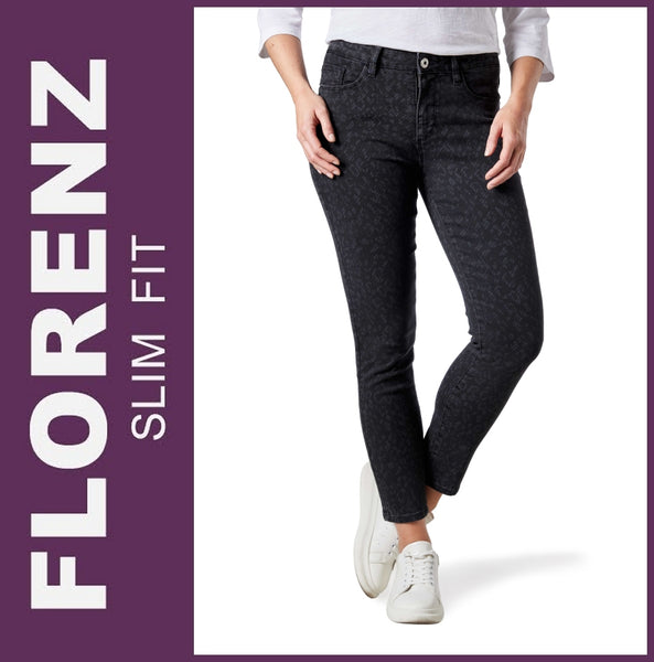 STOOKER FLORENZ | Black Leo | Stretch Jeans | Slim Fit | DAMEN | NEU!