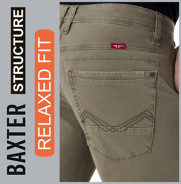 HERO BAXTER | Structure | Khaki Wash | Stretch Denim | Relaxed Fit | Jeans Hose | HERREN | NEU!