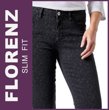 Lade das Bild in den Galerie-Viewer, STOOKER FLORENZ | Black Leo | Stretch Jeans | Slim Fit | DAMEN | NEU!
