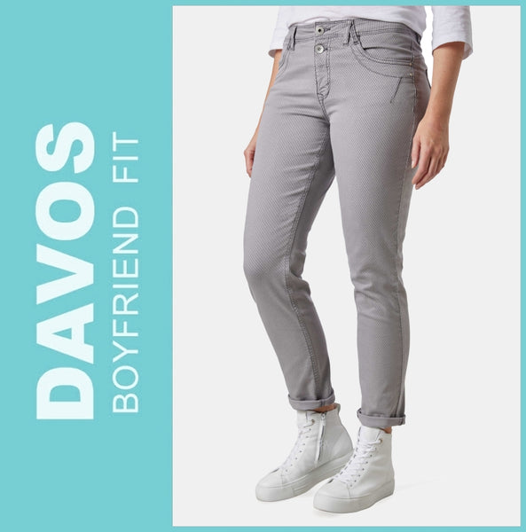 STOOKER DAVOS | Grey Minimal Aop | Stretch Jeans | Boyfriend Slim Fit | DAMEN | NEU!