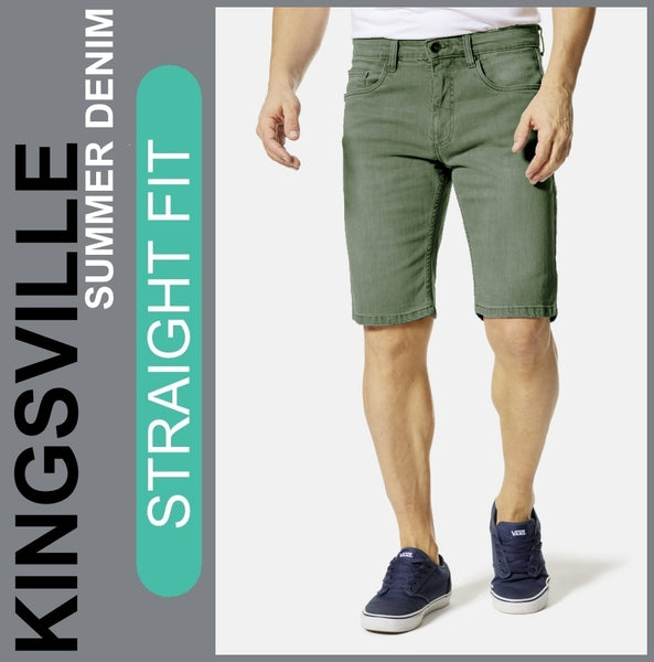 Hero KINGSVILLE | Khaki Wash | STRAIGHT FIT | Bermuda | Summer Denim | Herren