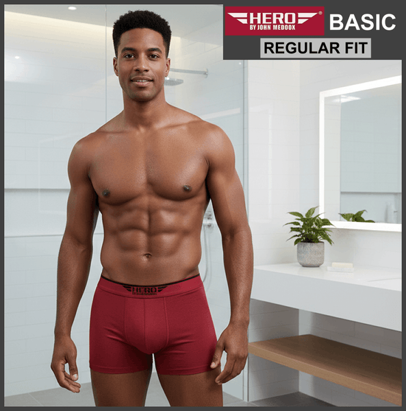 HERO BASIC | Boxershorts | Classic Retro Pants | Burnt Red | Herren