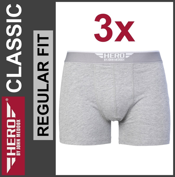 HERO | Boxershorts | Classic Retro Pants | Light Grey Melange | Herren