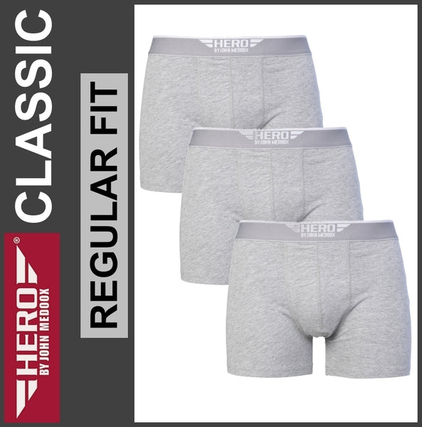 HERO | Boxershorts | Classic Retro Pants | Light Grey Melange | Herren