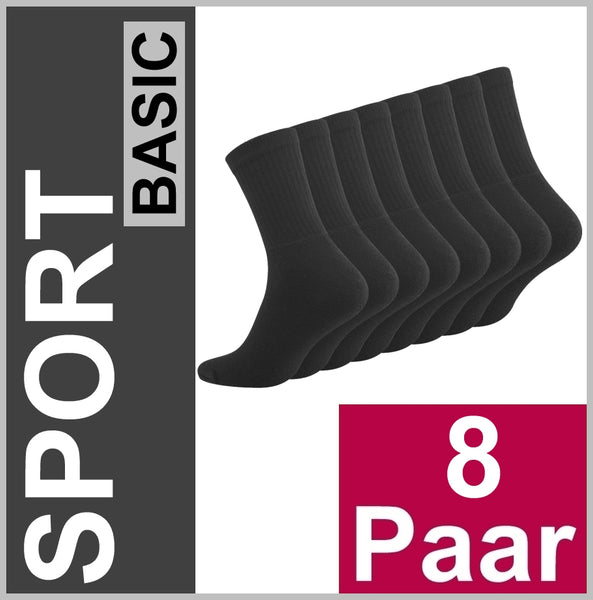 UNIVERSAL | SOCKEN | Freizeit | SPORT | Schwarz | Herren | 8 Paar