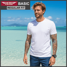 Lade das Bild in den Galerie-Viewer, HERO BASIC | T-Shirt | Round-Neck | White | Regular Fit | HERREN

