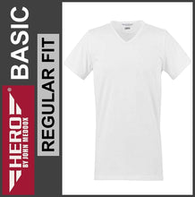 Lade das Bild in den Galerie-Viewer, HERO | Basic T-Shirt | V-Neck | White | Regular Fit | Herren
