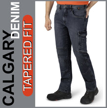 Lade das Bild in den Galerie-Viewer, HERO Workwear  | CALGARY | Cargo Denim | Indigo Wash | Tapered Fit | HERREN
