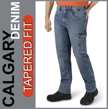 Lade das Bild in den Galerie-Viewer, HERO Workwear | CALGARY | Cargo Denim | Mid Blue Used | Tapered Fit | HERREN
