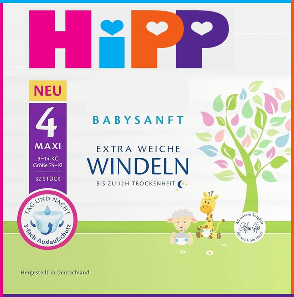 HIPP | Windeln | Babysanft | MAXI 9-14 Kg | 3x 32er Pack