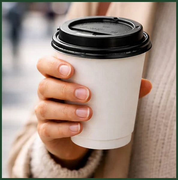 PACKEO | BECHERDECKEL | WEISS + SCHWARZ | ab 100 Stück