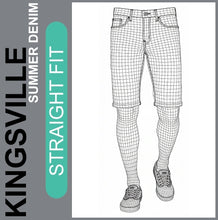 Lade das Bild in den Galerie-Viewer, KINGSVILLE | STRAIGHT FIT | Bermuda | Summer Denim | Herren | Gitter-Modell
