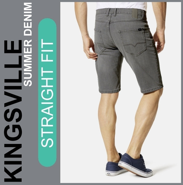 Hero KINGSVILLE | Grey Denim | STRAIGHT FIT | Bermuda | Summer Denim | Herren