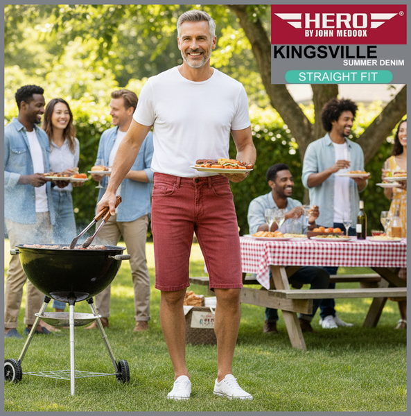 Hero KINGSVILLE | Light Mauve | STRAIGHT FIT | Bermuda | Summer Denim | Herren