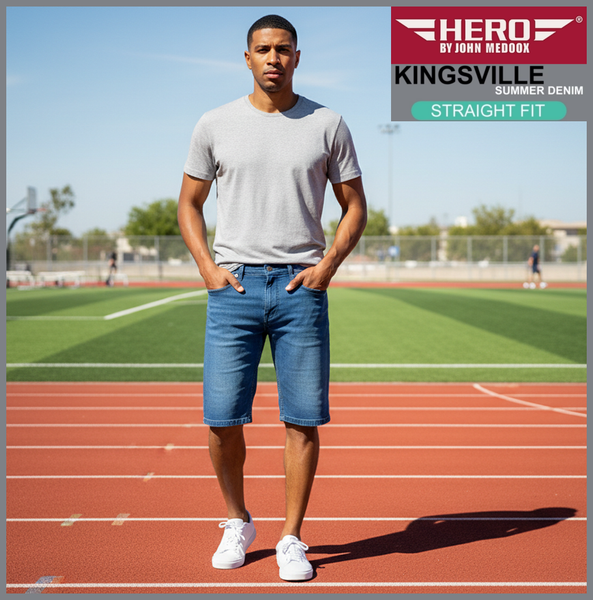 Hero KINGSVILLE | Lightblue Wash | STRAIGHT FIT | Bermuda | Summer Denim | Herren