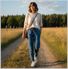 Lade das Bild in den Galerie-Viewer, PAPERBAG-HOSE | MIDBLUE | DAMEN
