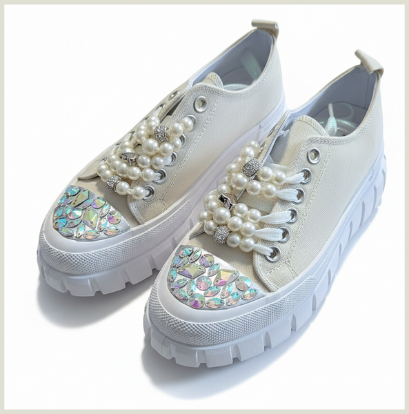 PLATEAU-SNEAKER | BEIGE | PERLEN | DAMEN