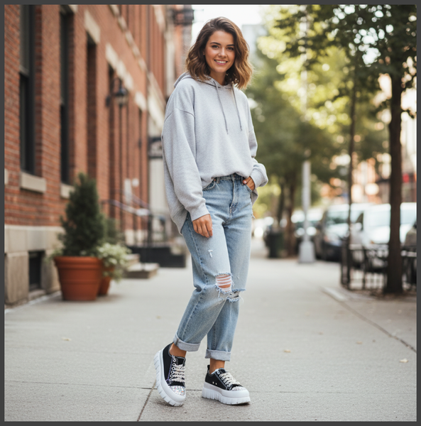 PLATEAU-SNEAKER | BLACK | PERLEN | DAMEN